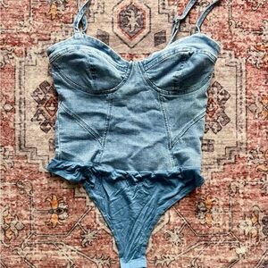 Denim Bustier Bodysuit